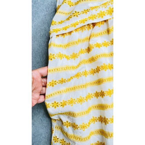 dRA Los Angeles Athena Dress Floral Eyelet Size L Lined Pockets V Neck - Picture 11 of 16